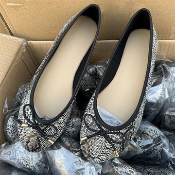 Xajzpa Spring Autumn New Round Head Bow Flat Bottom Ballet Single Shallow Mouth Women's Shoes Size 35-42